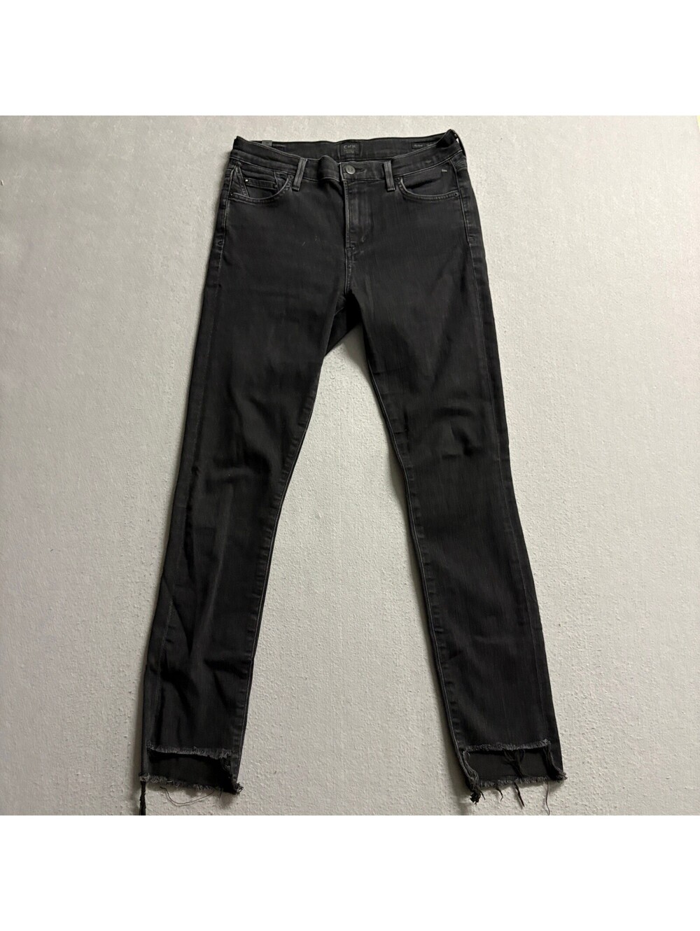 Citizens of Humanity Rocket High Rise Skinny Jeans Womens 26 Black Raw Hem